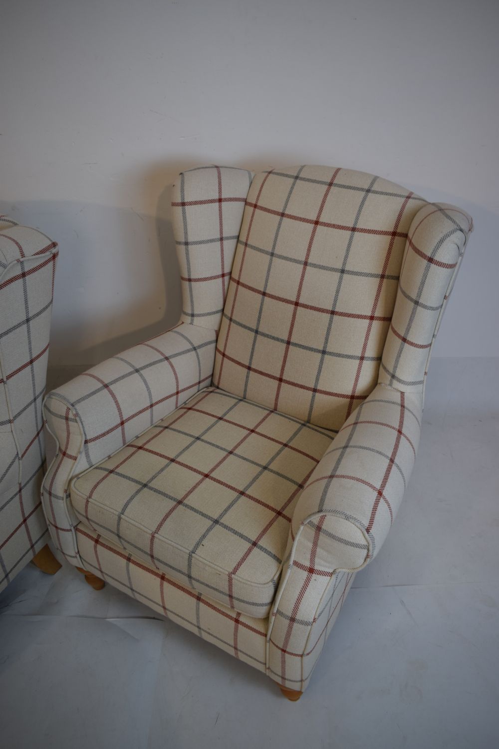 Two Next wing back armchairs Condition: Would benefit from a light clean - **Due to current lockdown - Image 3 of 8