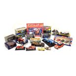 Mixed quantity of model vehicles to include Scalextric, slot cars, Lledo Dandy Comic sets, Burago,