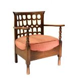 Early 20th Century mahogany framed armchair Condition: Overall scratches and fading and