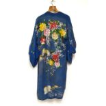 Chinese embroidered robe having floral decoration Condition: Some discolouration in places,