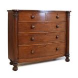 19th Century mahogany chest of drawers, 125cm x 52cm x 113cm Condition: Top with splits, numerous