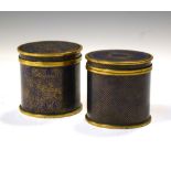 Two 20th Century cloisonné jars, having gilt and blue decoration, 9cm high Condition: Some loss of