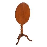 Victorian mahogany oval tilt-top wine table standing on tripod base, 53cm x 40cm x 68cm Condition: