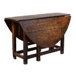 Oak gateleg table, 111cm long Condition: Various scratches, chips to the wood work in various places