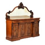 Victorian mahogany mirror back sideboard, 177cm wide Condition: Some cracks present with