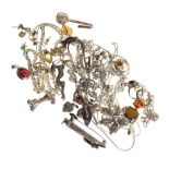 Assorted silver, white metal and unmarked jewellery Condition: Group lot, please contact the