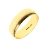 22ct gold wedding band, size Y, 8.6g approx Condition: **Due to current lockdown conditions, bidders