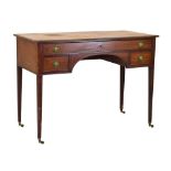 Edwardian mahogany desk, 104cm x 51cm x 76cm Condition: The top with fading and staining including