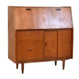 Modern Design - Burolite teak finish bureau desk, 99cm wide x 103.5cm high x 42cm deep Condition:
