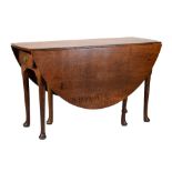 Oak pad-foot table, 125cm long Condition: various stains and scratches across the whole piece in