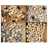 Large collection of late 20th Century thimbles including advertising examples, Wedgwood