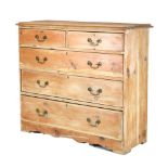 19th Century pine chest of drawers, 106cm x 45cm x 95cm Condition: Appears to have been stripped