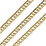 Yellow metal filed curb link necklace stamped 375, 39.5cm approx, 17.1g approx Condition: **Due to