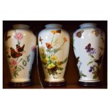 Three John Wilkinson limited edition vases for Franklin porcelain - The Country Garden Butterfly