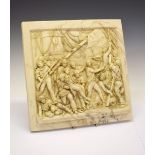 Late 20th Century composition moulded plaque showing the death of Nelson, 35cm square Condition: