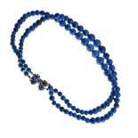 1960's blue bead (probably lapis lazuli) necklace 'Made In Germany 1962 for Christian Dior', stamped