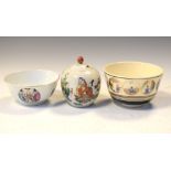 Group of 20th Century Chinese ceramics, comprising porcelain footed bowl decorated with figures in