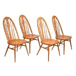 Set of four Ercol Swan chairs Condition: One chair has a break and losses to the upper part of the