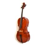 Stentor Student II cello, 118cm high, together with bow and carry case marked ¾ Condition: Cello