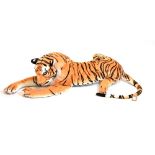 Large plush tiger in recumbent pose, approx 100cm long Condition: General condition consistent