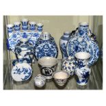 Group of 19th/early 20th Century Chinese blue and white ceramics, to include porcelain Meiping