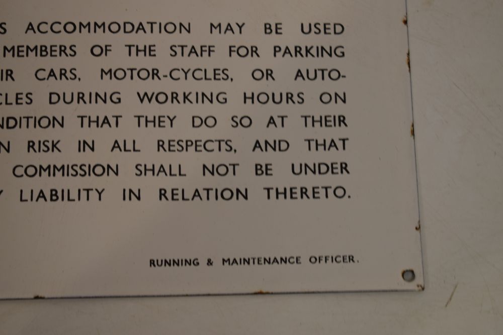 Vintage British Transport Commission enamel notice sign, 26.5cm x 30.5cm Condition: Losses to the - Image 6 of 7