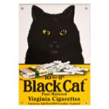 Advertising - Reproduction Dodo Designs 'Black Cat' pure matured Virginia Cigarettes enamel sign,