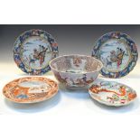 Group of 20th Century Chinese porcelain, to include 18th Century style punch bowl, two Famille