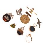 Assorted military and other jewellery to include; bar brooches, pendant etc, together with a