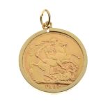 Gold Coin - George V sovereign 1926, in 9ct gold pendant frame, 9.1g approx Condition: **Due to