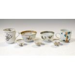 Five items of late 18th Century Chinese Jesuit style porcelain, comprising; two tea bowls, three