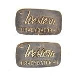 Two Western Turkey Bator-1, 29cm wide approx Condition: Loss of decoration/paintwork to the