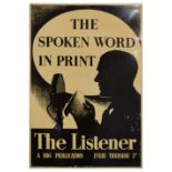 Advertising - 1950's 'The Listener' printed tin sign, 76cm x 51cm Condition: Would benefit from a