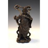 Chinese bronzed metal sculpture of an Immortal, 20th Century, 24.5cm high Condition: **Ceramics &