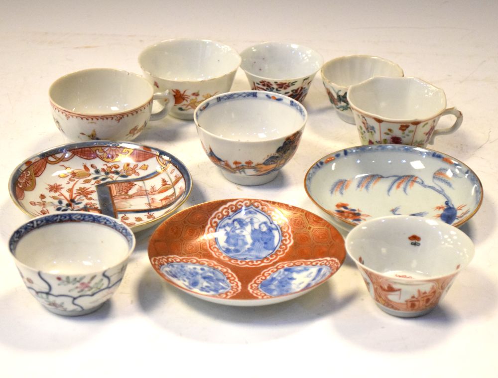 Group of 18th Century and later Chinese porcelain tea wares, comprising six tea bowls, two cups, and