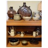 Collection of 1970's/1980's studio art pottery, most pieces bearing incised SW mark Condition: