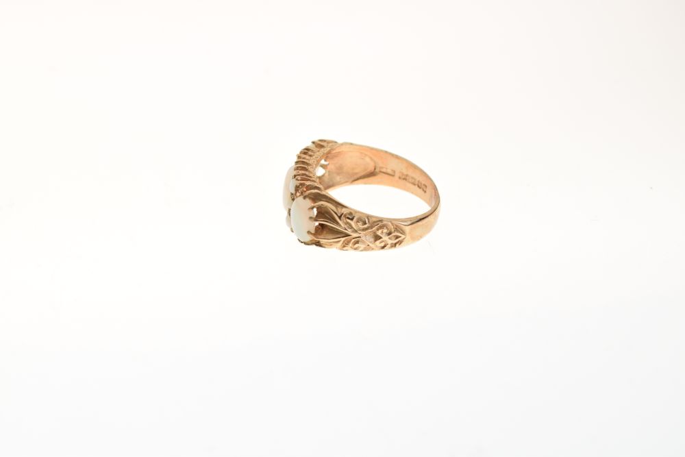 9ct gold and opal dress ring, size Q, 5.1g gross approx Condition: One small opal missing, stones - Image 3 of 9