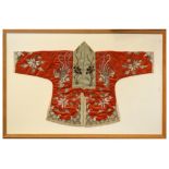 Quantity of 20th Century Chinese silk embroidered garments and accessories, to include framed