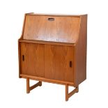 Modern Design - 1970's teak bureau, 76cm wide Condition: Scratches and mosses to top, scratches to