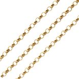 Yellow metal belcher link necklace, 46cm approx, 8.4g approx Condition: **Due to current lockdown