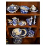 Collection of blue and white porcelain to include Old Willow, Ivanhoe etc Condition: With a