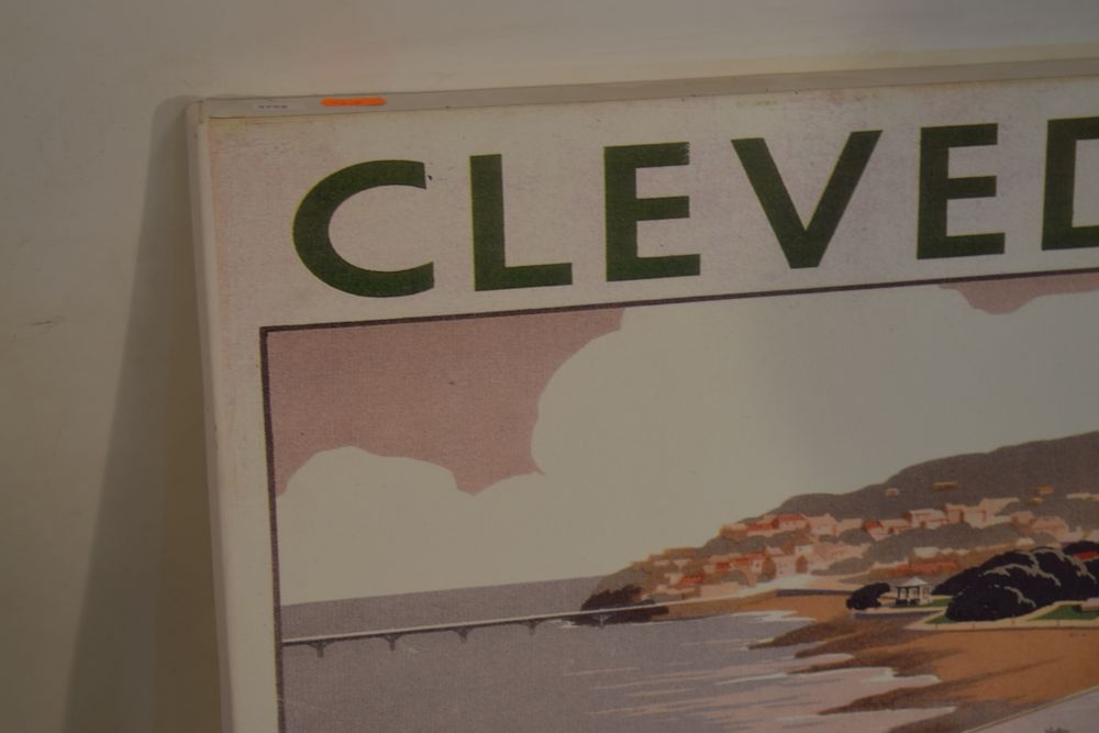 Modern canvas print of a GWR Clevedon advertising poster, 76cm x 61cm Condition: No tears present to - Image 3 of 7