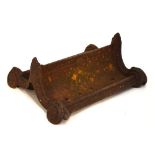 Coalbrookdale stamped cast iron boot scraper, 36cm wide Condition: Signs of heavy rust in places,