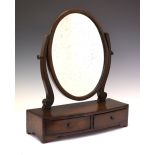 20th Century mahogany oval swing dressing mirror, 45cm wide Condition: Speckling to mirror plate,