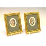 A.G. Dawe (Early 20th Century) - Pair of oval miniatures, still lives with flowers, both signed, 5cm