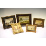 A.G. Dawe (Early 20th Century) - Five assorted miniatures and small watercolours, largest 9cm x
