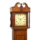 Early 19th Century oak and mahogany cased 30-hour painted dial longcase clock, J.Sellar, Bath, 198cm