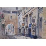 Anthony V. Pace - Watercolour - 'Queen Street and Trim bridge, Bath', signed lower left, 25cm x 36cm