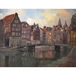 Donald H. Floyd - Oil on canvas - Dutch Canal scene, signed lower right, 48.5cm x 58.5cm