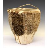 African zebra skin drum, 34cm diameter x 37cm high Condition: Natural flaws within hide but